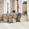 vidaXL Tuin Sofa Set 12 pcs Beige en Licht Grijs Poly Rattan