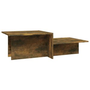vidaXL Salontafel 111,5x50x33 cm bewerkt hout gerookt eikenkleurig