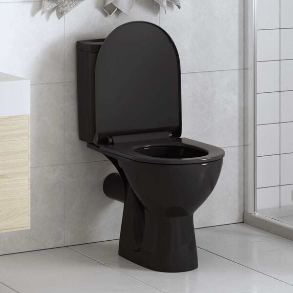 vidaXL Toiletbril soft-close met quick-release ontwerp zwart