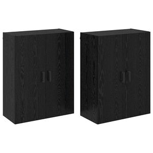 vidaXL Wandkast 2 pcs Zwart Eiken 69,5 x 34 x 90 cm Bewerkt hout