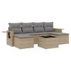 vidaXL 7-delige Loungeset met kussens poly rattan beige