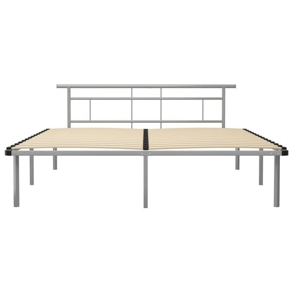 vidaXL Bedframe metaal grijs 200x200 cm
