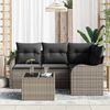 vidaXL Tuin Sofa Set met opslag 5 pcs Zwart poly rattan