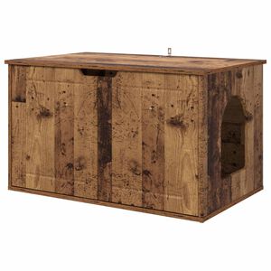 vidaXL Kattenhuis Oudhout 85 x 55 x 50,5 cm Bewerkt hout