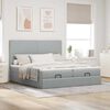 vidaXL Ottoman bed met matrassen 160x200cm stof lichtgrijs