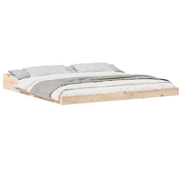 vidaXL Bedframe Bruin 200 x 210 cm Massief grenenhout