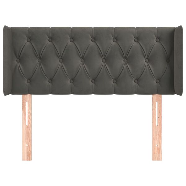 vidaXL Hoofdbord met randen 93x16x78/88 cm fluweel donkergrijs