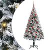 vidaXL Kunstkerstboom met 150 LED Wit 150 cm PVC en Staal en Kunststof