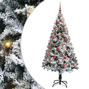vidaXL Kunstkerstboom met 150 LED Wit 150 cm PVC en Staal en Kunststof