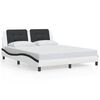 vidaXL Bedframe met LED zonder matras "Zadar" wit en zwart 160x200 cm