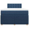 vidaXL Boxspring met matras stof blauw 120x200 cm