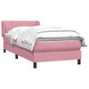vidaXL Boxspring met matras fluweel roze 90x220 cm