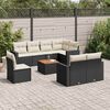 vidaXL 9-delige Loungeset met kussens poly rattan zwart