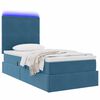 vidaXL Opbergbed met LED met matras Donkerblauw 100 x 200 cm Fluweel