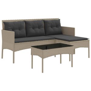 vidaXL Tuinbankenset met kussen 2 pcs poly rattan