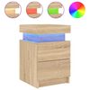 vidaXL Nachtkastje met LED-verlichting 35x39x55 cm sonoma eikenkleurig