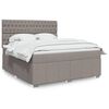 vidaXL Boxspring met matras stof taupe 180x200 cm