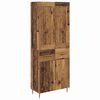 vidaXL Hoge kast met lade Oud Hout 69,5 x 34 x 180 cm Bewerkt hout