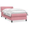 vidaXL Boxspring met matras fluweel roze 80x220 cm
