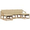 vidaXL Buiten bankenset met kussen 6 pcs Wit en Beige