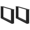 vidaXL Salontafelpoten 2 st U-vormig 70x(30-31) cm staal zwart