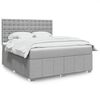 vidaXL Boxspring met matras stof lichtgrijs 180x200 cm