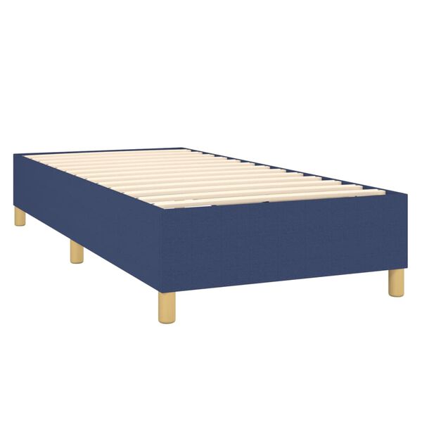 vidaXL Boxspring met matras stof blauw 100x200 cm