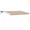 vidaXL Handbediende luifel met LED's Beige en Wit 3 x 2,5 m