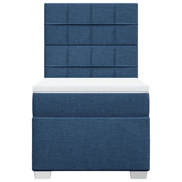 vidaXL Boxspring met matras stof blauw 100x200 cm