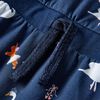 Kinderjurk met lange mouwen 128 marineblauw