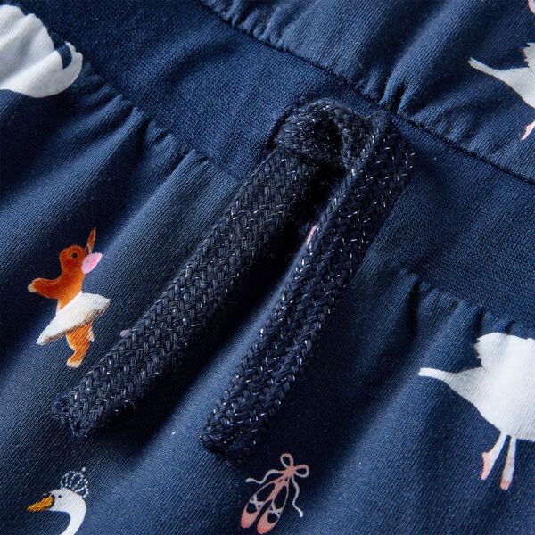 Kinderjurk met lange mouwen 128 marineblauw