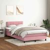 vidaXL Boxspring met matras fluweel roze 120x220 cm