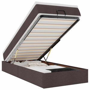 vidaXL Ottoman bed met matras 90x190cm stof donkerbruin
