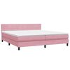 vidaXL Boxspring met matras en LED fluweel roze 180x210 cm