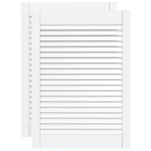 vidaXL Kastdeuren met lamellen 2 st 69x49,4 cm massief grenenhout wit