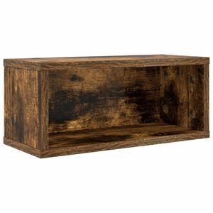 vidaXL CD Opslag Rek Gerookt eiken 40 x 17 x 17 cm Bewerkt hout