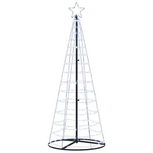 vidaXL LED Kerstboom met 390 LED met grondpennen Koudwit 250 cm IJzer
