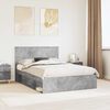 vidaXL Bedframe met hoofdeinde Beton 140 x 200 cm Massief grenenhout