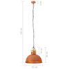 vidaXL Hanglamp industrieel rond E27 42 cm mangohout koperkleurig