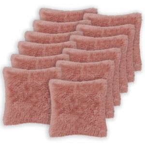 vidaXL Kussensloop 12 st HEERLEN Roze 40 x 40 cm PV Fleece
