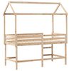 vidaXL Halfhoogslaper met ladder en bedhuis grenenhout 90x190 cm