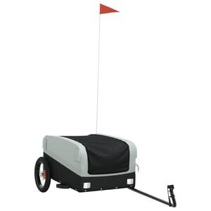 vidaXL Fietstrailer 30 kg ijzer zwart en grijs