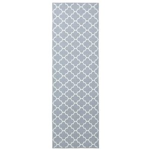 vidaXL Vloerkleedloper ORIZ 1150 gsm Grijs en Wit 100% polyestervilt