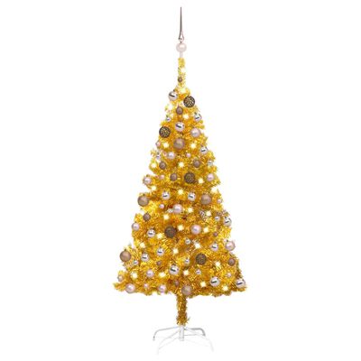 vidaxl.nl | vidaXL Kunstkerstboom met LED's en kerstballen 120 cm PET goudkleurig