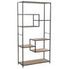 vidaXL Boekenkast 90,5x35x180 cm massief vurenhout en staal