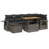 vidaXL 7-delige Loungeset met kussens poly rattan grijs