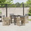 vidaXL Tuin eettafelset 5 pcs Beige poly rattan