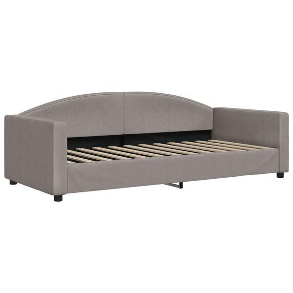 vidaXL Slaapbank met onderschuifbed en lades 90x200 cm stof taupe
