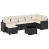 vidaXL 8-delige Loungeset met kussens poly rattan zwart