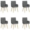 vidaXL Eettafelstoelen 6 st Stof Donkergrijs 60 x 56 x 96 cm